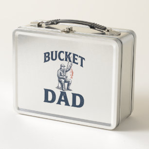 Bucket Dad Fishing Vintage Engraving Design_1 Metal Lunch Box