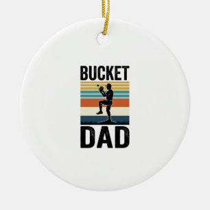 Bucket Dad Retro Baseball Father Vector Design_1 Ceramic Tree Decoration