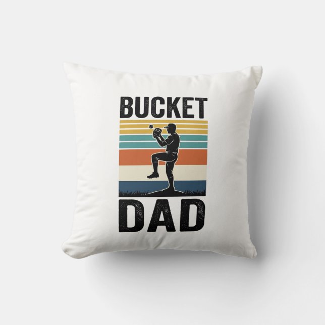 Bucket Dad Retro Baseball Father Vector Design_1 Cushion (Front)