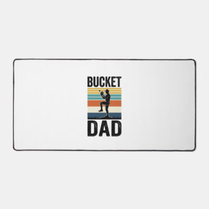 Bucket Dad Retro Baseball Father Vector Design_1 Desk Mat