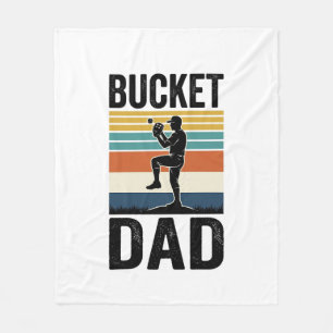 Bucket Dad Retro Baseball Father Vector Design_1 Fleece Blanket