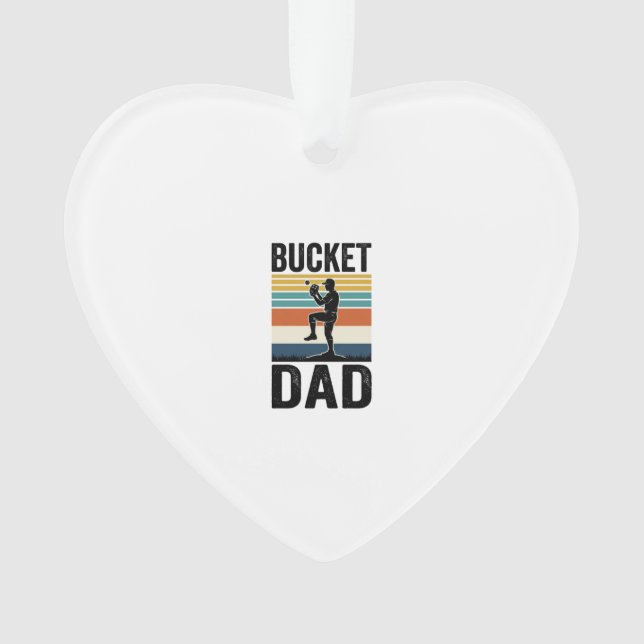 Bucket Dad Retro Baseball Father Vector Design_1 Ornament (Front)