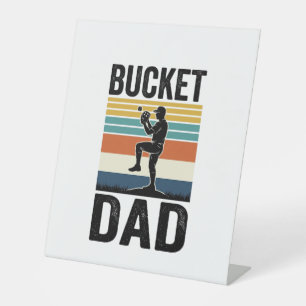 Bucket Dad Retro Baseball Father Vector Design_1 Pedestal Sign