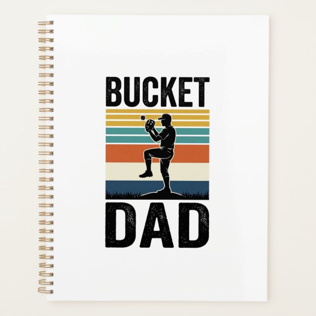 Bucket Dad Retro Baseball Father Vector Design_1 Planner (Front)