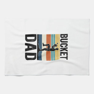Bucket Dad Retro Baseball Father Vector Design_1 Tea Towel