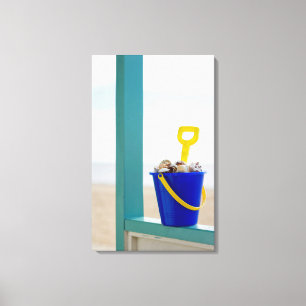 Bucket Filled With Seashells Canvas Print