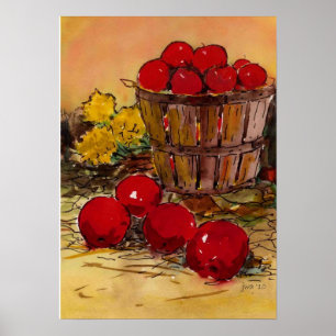 bucket full of apples poster