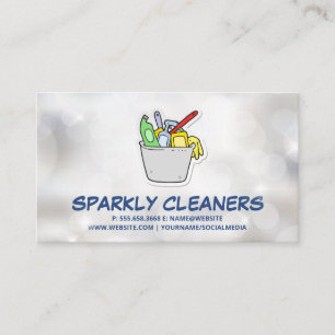 Bucket Full of Cleaning Supplies Business Card