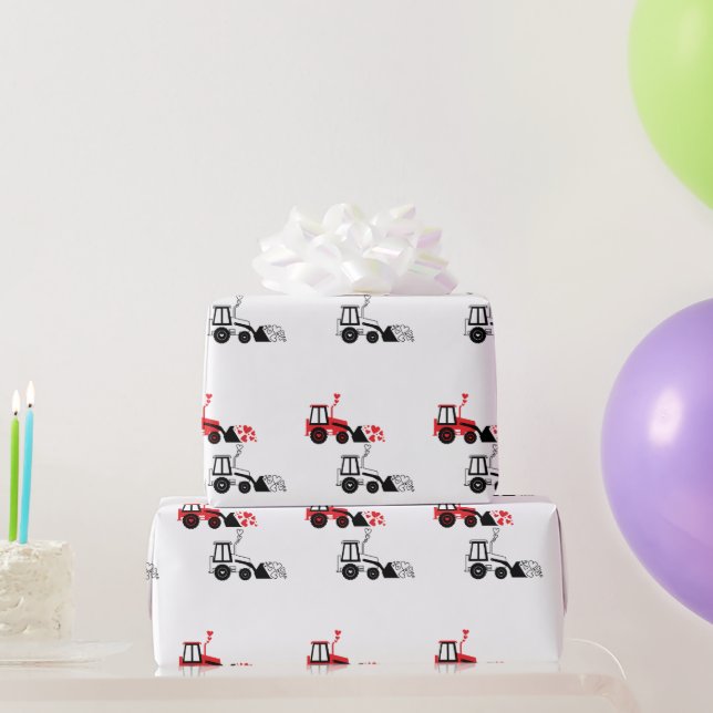 Bucket Full of Hearts Valentine's Day Wrapping Paper (Party Gifts)