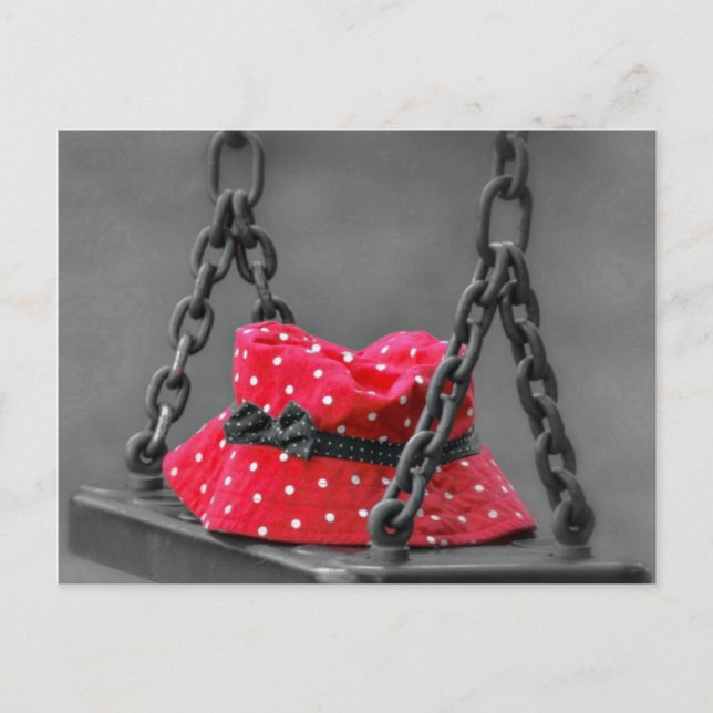 Bucket Hat on Kids Swing Postcard (Front)