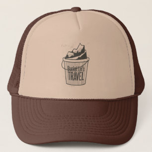 Bucket Let's Travel Trucker Hat