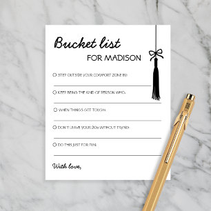 Bucket List Black & White Advice Chic Graduation