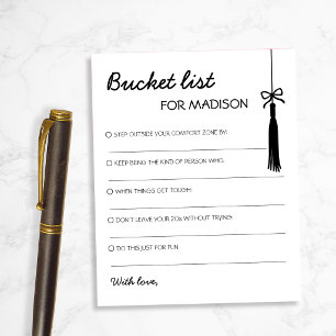 Bucket List Black & White Advice Chic Graduation