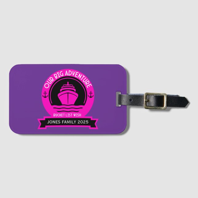 Bucket List Cruise Luggage Tag (Front Horizontal)