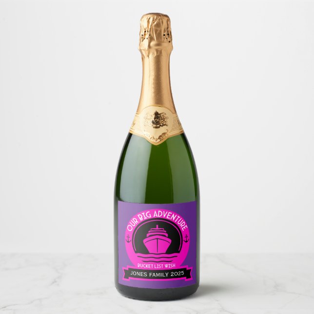 Bucket List Cruise Sparkling Wine Label (Front)