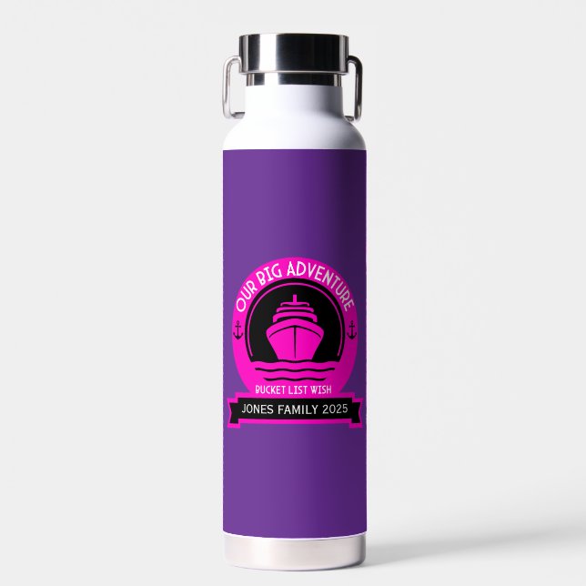 Bucket List Cruise Water Bottle (Front)