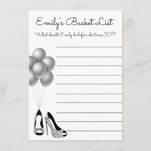 Bucket List for Birthday Celebration  Enclosure Card
