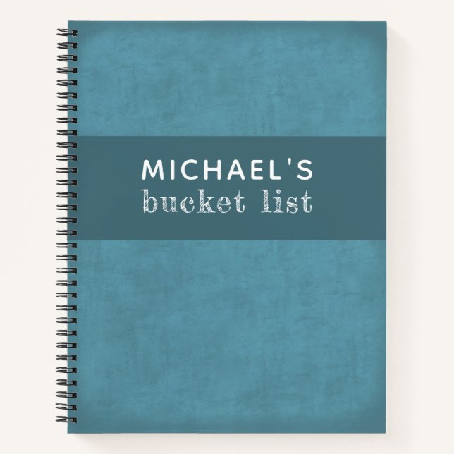 Bucket List Journal for guys personalised notebook (Front)