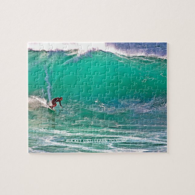 Bucket List Learn To Surf Turquoise Waves Jigsaw Puzzle (Horizontal)