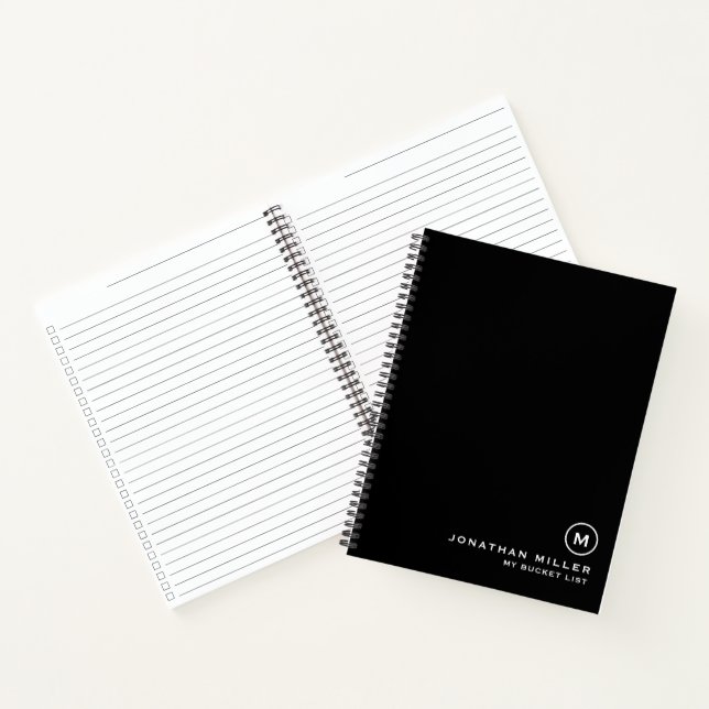 Bucket List Monogrammed Checklist  Notebook (Inside)