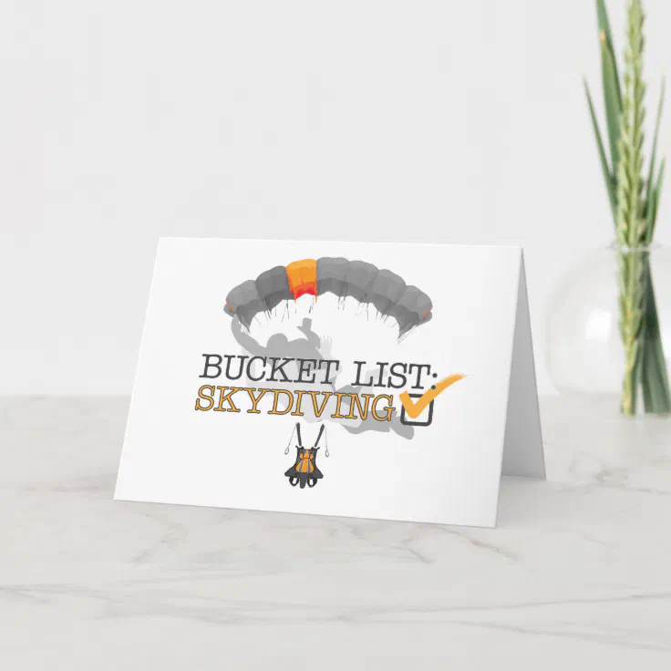 Bucket List Skydiving (Customizable) Card Zazzle