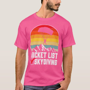 Bucket List Skydiving Vintage Parachuting Gift T-Shirt