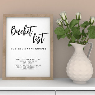 Bucket List wedding sign poster