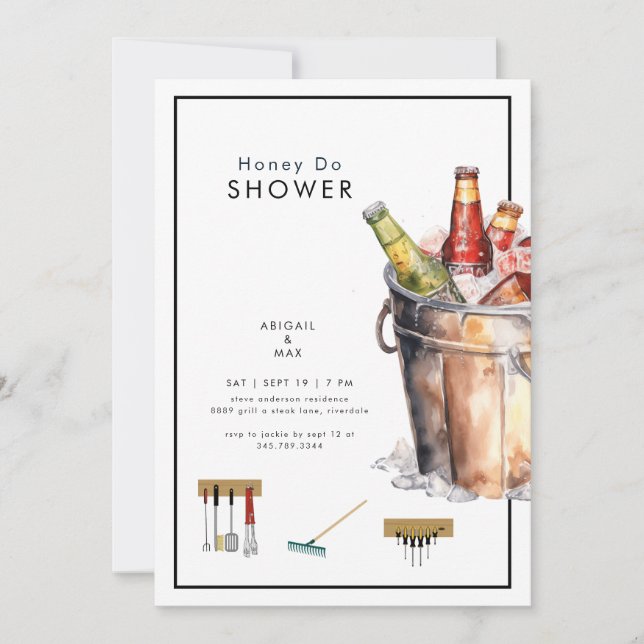 Bucket of Beer Honey Do Couples Wedding Shower Invitation (Front)