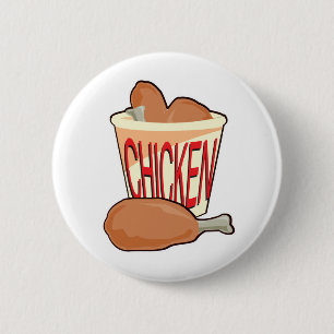 bucket of fried chicken 6 cm round badge