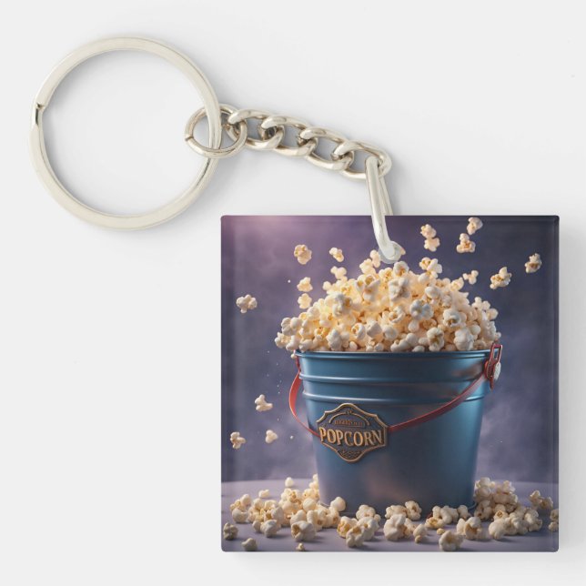 Bucket Of Popcorn Key Ring (Front)