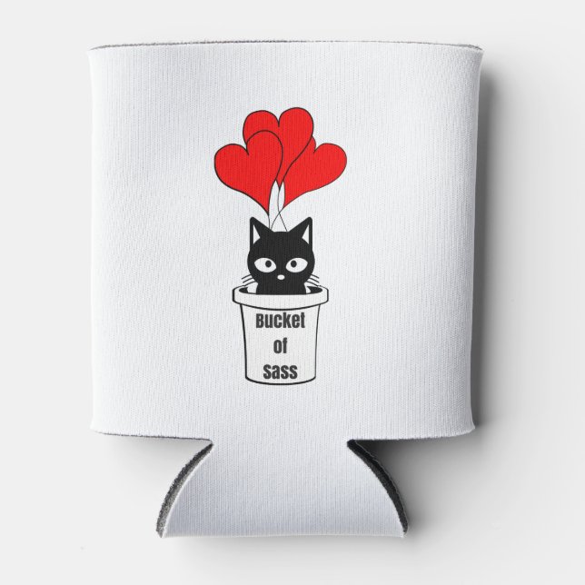 Bucket of Sass-Kitty & Balloons Cooler Cup (Front)