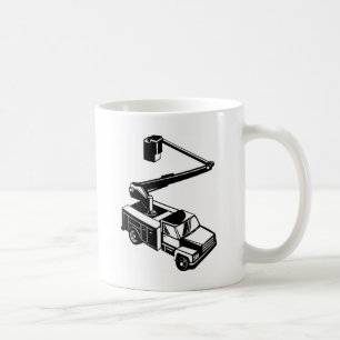 bucket truck cherry picker retro coffee mug