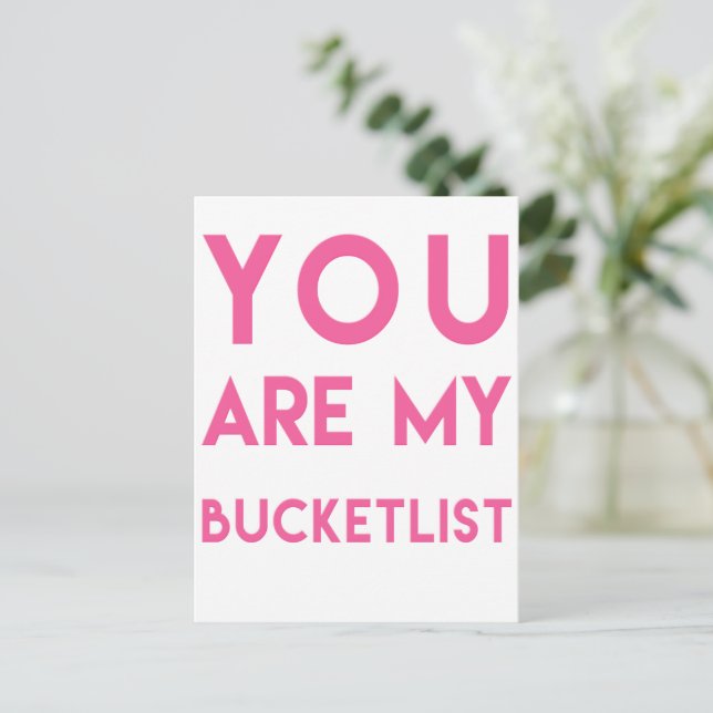 Bucketlist - Romantic quote postcard (Standing Front)