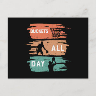 Buckets All Day   Basketball design Postcard