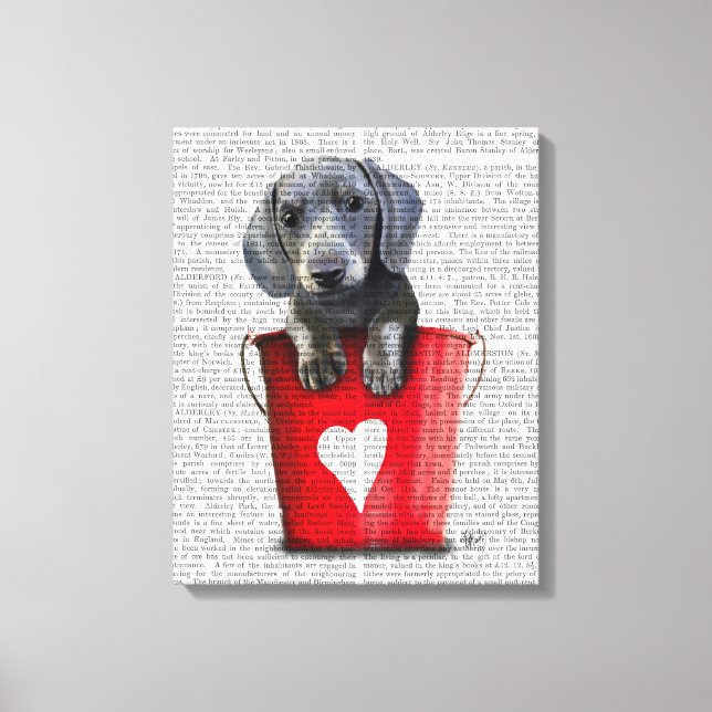 Buckets of Love Dachshund Puppy Canvas Print (Front)