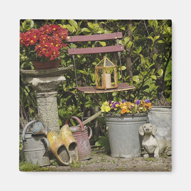 Buckets, shoes, and flowers, Zaanse Schans, Magnet (Front)