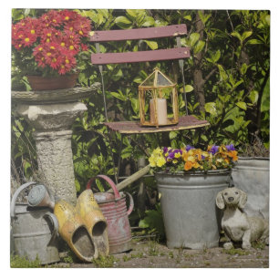 Buckets, shoes, and flowers, Zaanse Schans, Tile