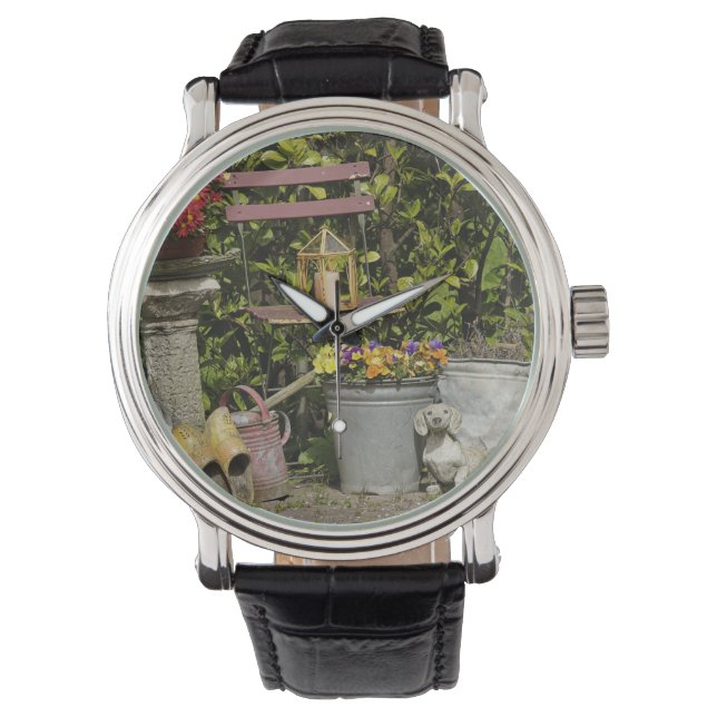 Buckets, shoes, and flowers, Zaanse Schans, Watch (Front)