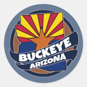 Buckeye Arizona flag burst round stickers