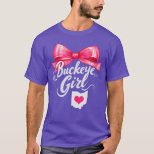 Buckeye Girl Ohio Home Heart State Pink Girls Wome T-Shirt
