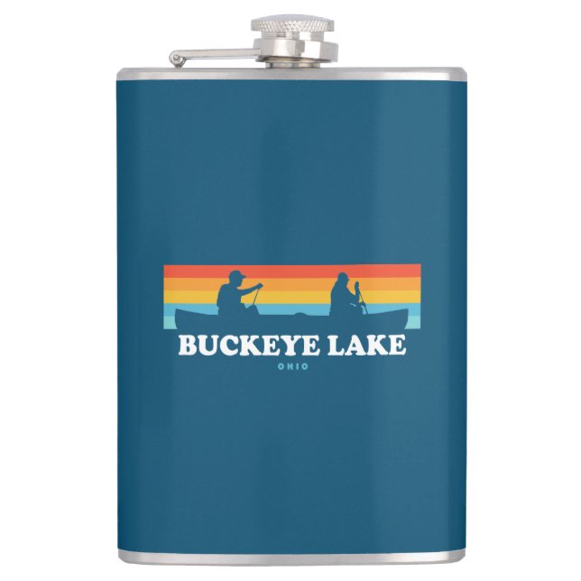 Buckeye Lake Ohio Canoe Hip Flask (Front)