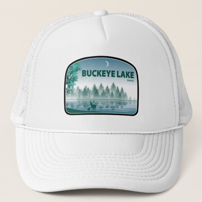 Buckeye Lake Ohio Deer Trucker Hat (Front)