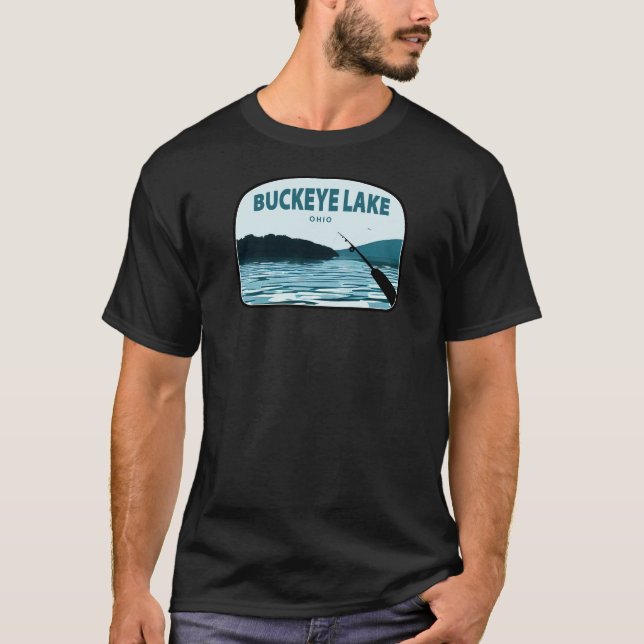 Buckeye Lake Ohio Fishing Rod T-Shirt (Front)