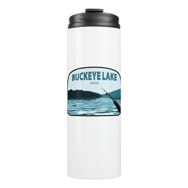 Buckeye Lake Ohio Fishing Rod Thermal Tumbler (Front)