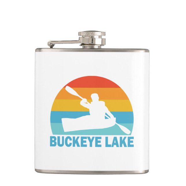 Buckeye Lake Ohio Kayak Hip Flask (Front)