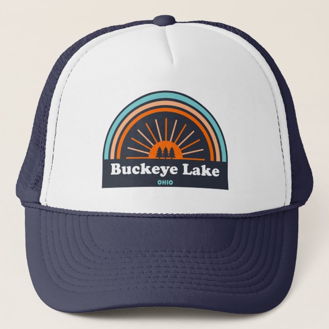 Buckeye Lake Ohio Rainbow Trucker Hat (Front)