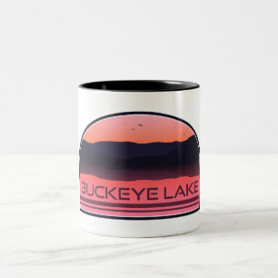 Buckeye Lake Ohio Red Sunrise Two-Tone Coffee Mug