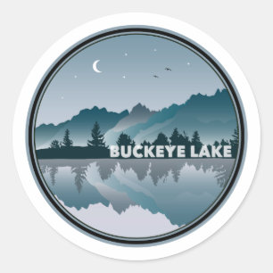 Buckeye Lake Ohio Reflection Classic Round Sticker