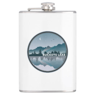 Buckeye Lake Ohio Reflection Hip Flask