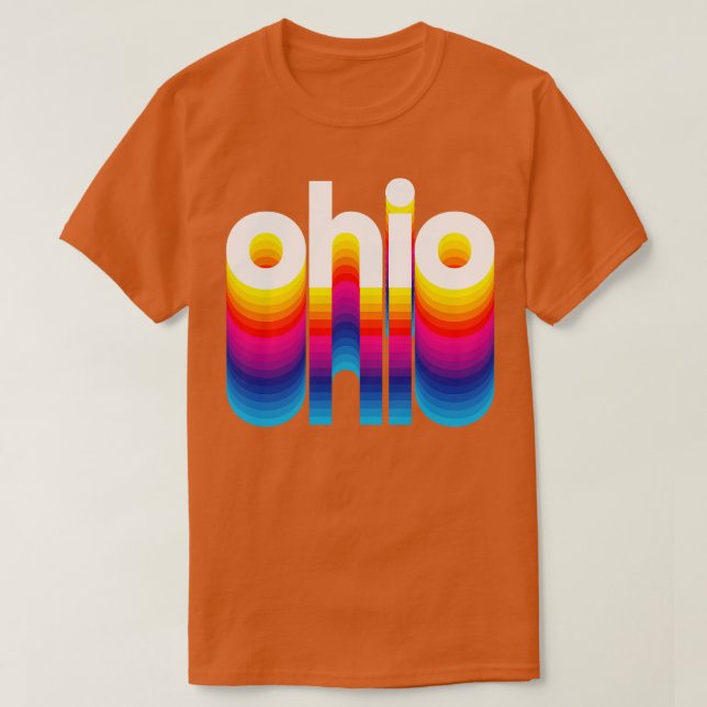 Buckeye State Pride Rainbow Design I Love Ohio T-Shirt (Design Front)